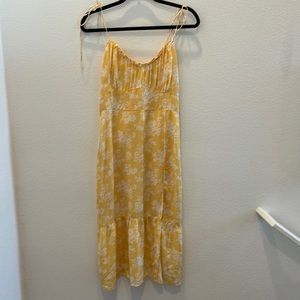 Mid-Length Abercrombie & Fitch Yellow and White Summer Dress